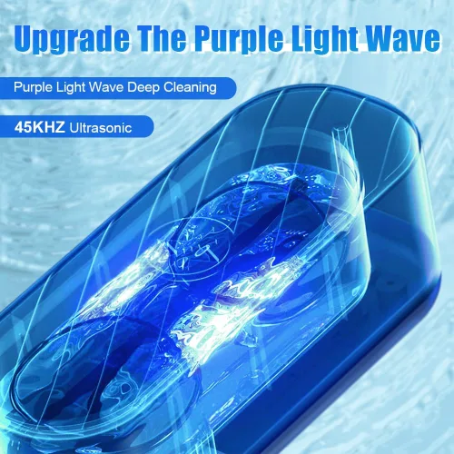 Vista 2 de Limpiador ultrasónico de joyas, máquina profesional de limpieza ultrasónica de 45 kHz con temporizador y control, limpiador ultrasónico para todas