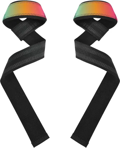 Vista 2 de Green Red Gradient Wrist Wraps 26" Anti Slip Wrist Straps for Weightlifting, Bodybuilding, Strength Training