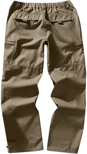 Vista 4 de Men's Outdoor Hiking Pants Tactical Cargo Pants Lightweight and Thick Fleece Cargo Climbing Camping Ski Trousers