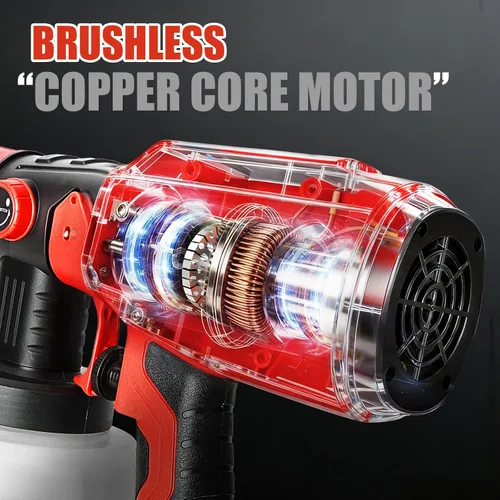 Vista 5 de Pulverizador de pintura inalámbrico para batería de 20V de Craftsman, pistola de pintura manual con 3 patrones de pulverización y 4 boquillas, ideal