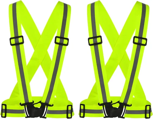 Vista 7 de M METERXITY Chaleco reflectante: tira ajustable, equipo de seguridad reflectante de alta visibilidad para correr, para ciclismo, correr