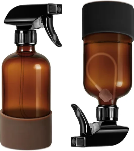 Vista 9 de Tecohouse Botellas de spray de vidrio ámbar de 360° 8 oz con funda