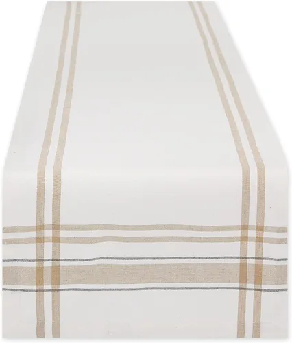 Vista 16 de DII Colección de Mesa de Comedor con Rayas Francesas Estilo Granja Camino de Mesa, 14x108 Pulgadas, Gris Pardo/Negro