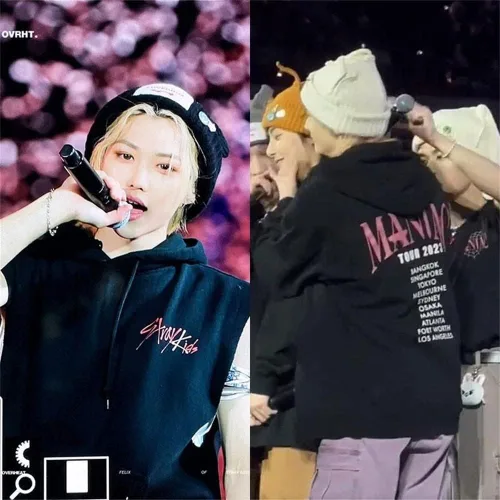 Vista 5 de Camiseta Stray Kids MANIAC Encore 2023 100% algodón pesado mercancía para niños
