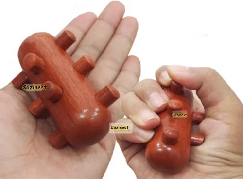 Vista 6 de Reflexology - Masajeador tailandés tradicional de madera para cuerpo completo, gancho para espalda, spa, cara, terapia Gua Sha, herramienta