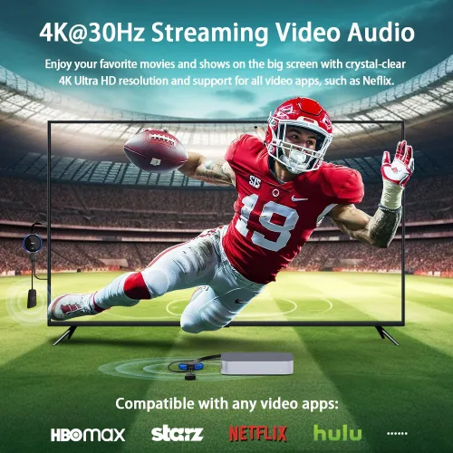 Vista 3 de TIMBOOTECH Transmisor y receptor HDMI inalámbrico 4K, transmisión de video/audio/archivos, extensor inalámbrico HDMI 5G Kit para portátil, cámara