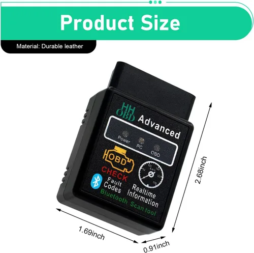 Vista 2 de 1 herramienta de diagnóstico Bluetooth OBD2 para automóvil, monitoreo en tiempo real ELM327 V2.1 lector de código, mini escáner antiinterferencias