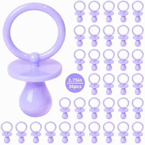 Vista 13 de 36 chupones de plástico para juego de baby shower, chupetes de baby shower de 2.75 pulgadas, chupetes azules para decoración de baby shower