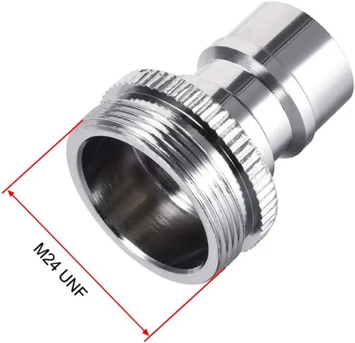 Vista 3 de uxcell Grifo de latón Conector rápido M24 UNF rosca macho manguera adaptador de enchufe para lavavajillas lavadora