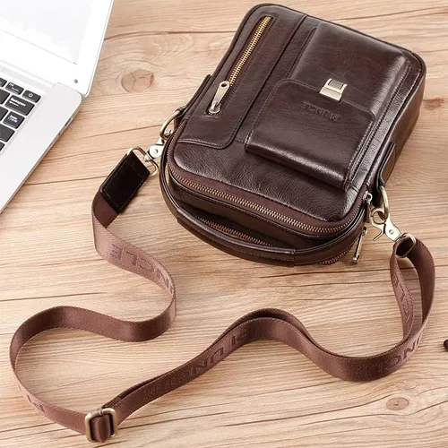 Vista 7 de BAIGIO Men's Genuine Leather Shoulder Bag Messenger Briefcase CrossBody Handbag Satchel Travel bag
