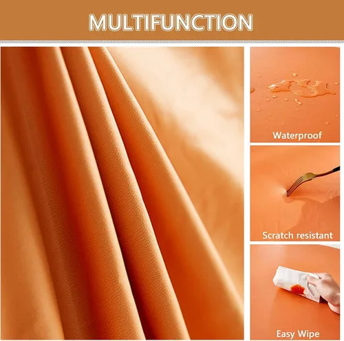 Vista 4 de Funda de cojín impermeable para sofá reclinable en forma de L de piel sintética larga elástica para sofá de 1, 2, 3, 4 plazas, protector de muebles