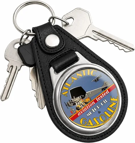 Vista 101 de Brotherhood Round Key Chain for Vintage Motor Oil, Petroleum, and