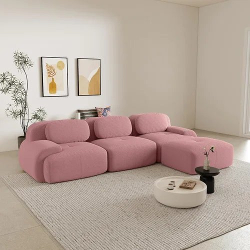 Vista 151 de Sofás seccional modular de 80" sin huesos modernos para sala de estar, juego de sofás comprimidos de 2 plazas con asiento profundo, sin necesidad