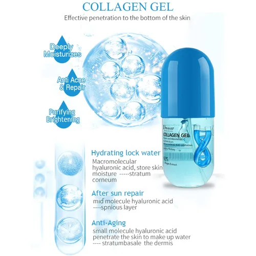 Vista 5 de DISAAR Beauty Gel de aloe vera agrietado para la piel refrescante después del sol Hidratante 9.5 fl oz/9.45oz (gel de colágeno)