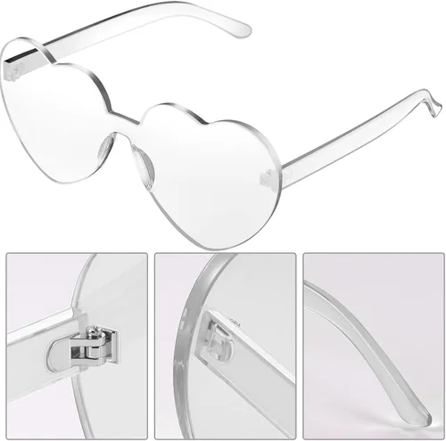 Vista 4 de Maxdot Heart Shaped Sunglasses for Women Transparente