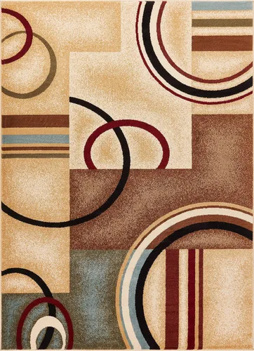 Vista 12 de Well Woven Barclay Alfombra con diseño de arcos y formas, moderna, 2 pies 3 pulgadas x 7 pies 3 pulgadas, color azul claro