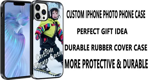 Vista 5 de Funda de teléfono personalizada para iPhone 17, 16, 15, 14, 13, 12, 11 Air Pro Max Mini 6 7 8 Plus SE1 SE2, funda de TPU suave con imagen 1 collage