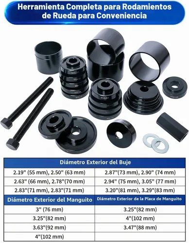 Vista 3 de ATPEAM Kit de prensa de rodamientos de rueda 24pcs Eliminación