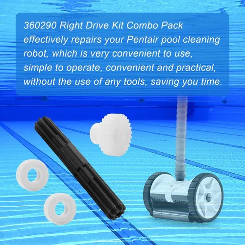 Vista 6 de Piezas de repuesto para limpiador de piscinas Pentair 360290 Rebel Right Drive Kit Rodamientos, para Pentair Rebel y Kreepy Krauly Warrior Limpiador