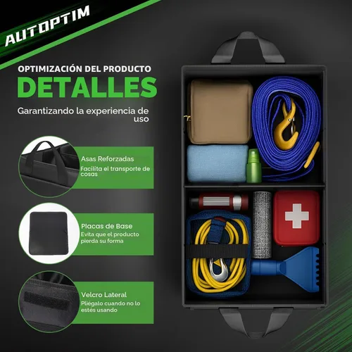 Vista 4 de AUTOPTIM Organizador de maletero de automóvil, organizador plegable