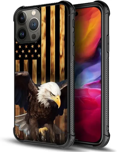 Vista 15 de Funda compatible con iPhone 8, a prueba de golpes, antiarañazos, bandera de ciervos de cola blanca de grano de madera estadounidense
