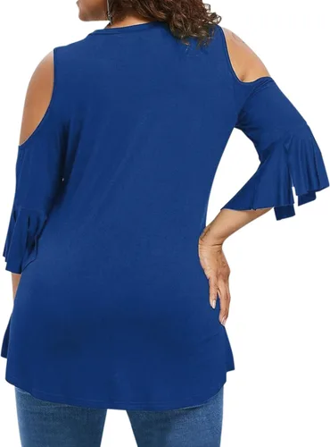 Vista 5 de Blusa casual de verano para mujer, cuello en V, media manga, blusa casual de verano al aire libre para mujer, camisetas y blusas sin mangas
