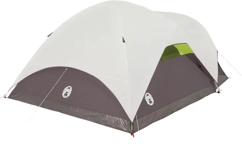 Vista 2 de Coleman Steel Creek 6-Person Tent with Screened Porch & Integrated Rainfly, Weatherproof Tent with Screen Room Sets Up in Minutes, Fits Queen
