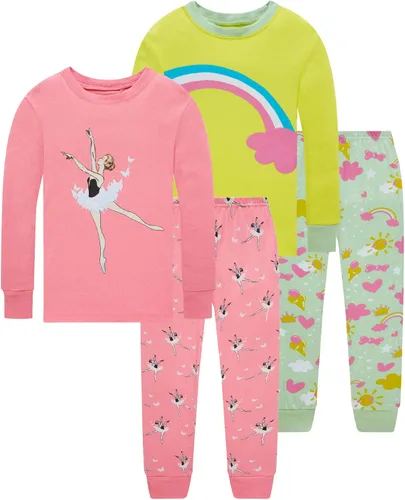 Vista 14 de Dolphin&Fish pijama suave para niños y niñas, 100% algodón, pijama de manga larga para niños 4p Dino