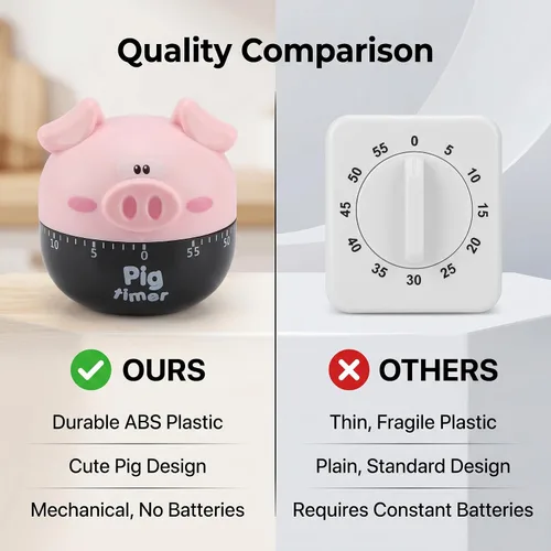 Vista 5 de Precioso Cerdito Lindo Animal 55 Minutos Mini Temporizador De Cocina Para Horario De Cocción