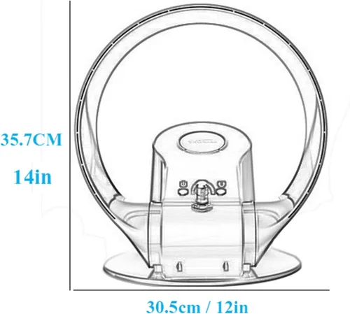Vista 6 de Ventilador de pared sin hojas de 14 pulgadas con control remoto/temporizador, ventilador sin aspas montado en la pared/ventilador de escritorio, 7