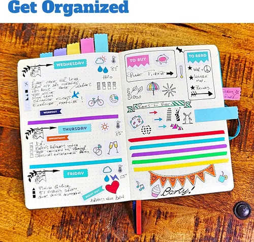 Vista 6 de Kit perfecto de suministros de diario para planificación, juego de 32 piezas, suministros diseñados a medida para diarios y planificadores, incluye