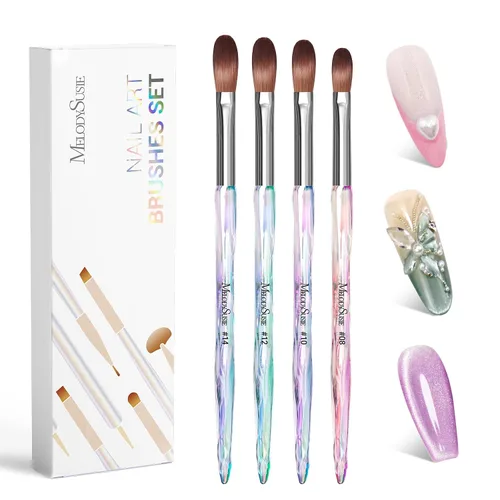 Vista 8 de MelodySusie 4pcs Nail Art Clean Up Brush
