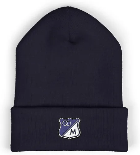Vista 5 de Millonarios FC - Gorro clásico bordado con puños, sombrero de invierno único para fanáticos del fútbol 'El Ballet Azul', para hombre y mujer