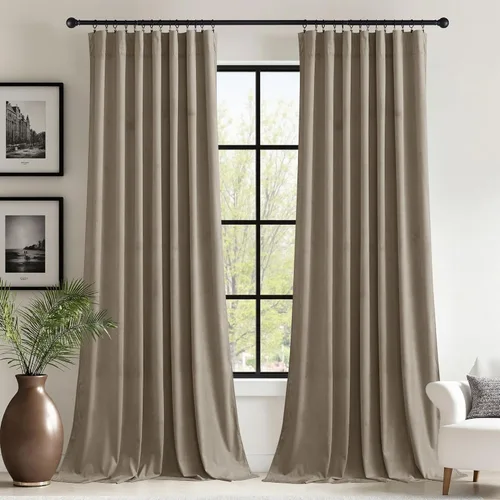 Vista 37 de StangH Cortinas de terciopelo rojo de 42 x 84 pulgadas de lujo, con aislamiento térmico, divisores de habitación, decoración navideña del hogar