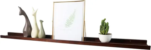 Vista 11 de Estantes flotantes montados en la pared, estantes de pared de 12 pulgadas para decoración y almacenamiento, estante de madera de roble macizo Natural