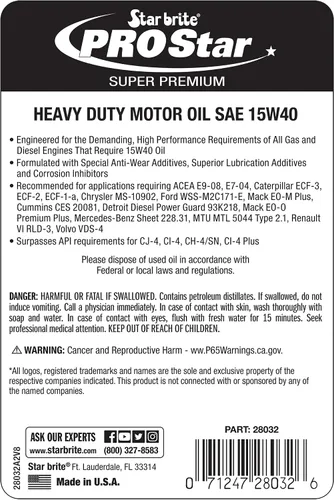 Vista 2 de STAR BRITE Pro Star Super Premium Aceite de motor resistente 15W-40