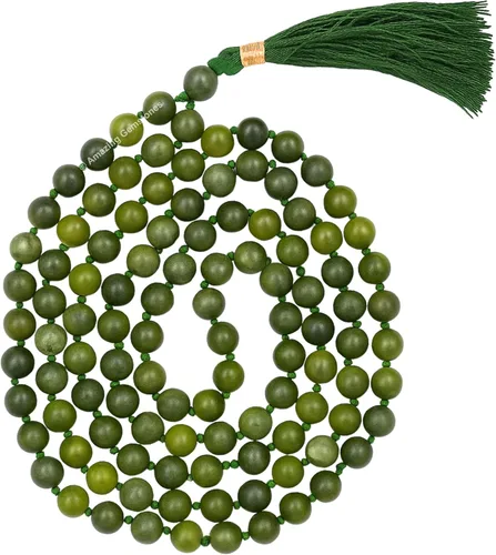 Vista 113 de Collar y Pulsera de Cuentas de Oración Japa Mala de Amazing Gemstone, 108 Cuentas para Meditación turquesa (African Turquoise)