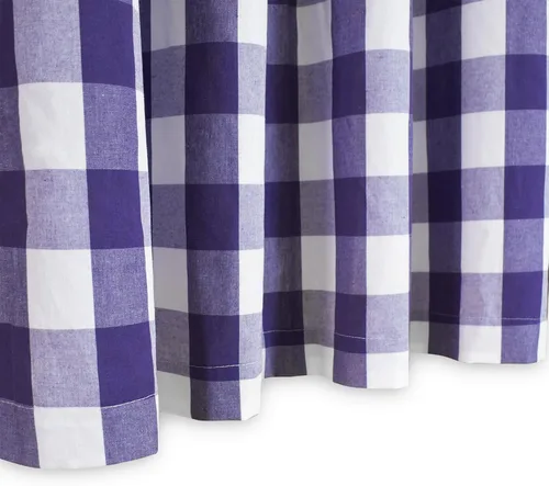 Vista 49 de Cenefas de cortina para ventana de 16 pulgadas de largo, 2 paneles de cuadros búfalo, cortinas pequeñas con bolsillo para barra, estilo clásico