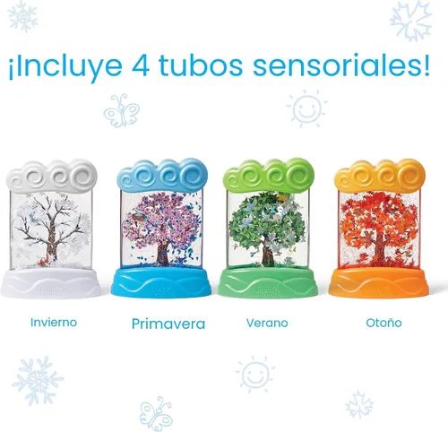 Vista 2 de hand2mind Tubos sensoriales para el cambio de estaciones, juguetes silenciosos para niños de 3 a 5 años, juguetes de ciencia meteorológica