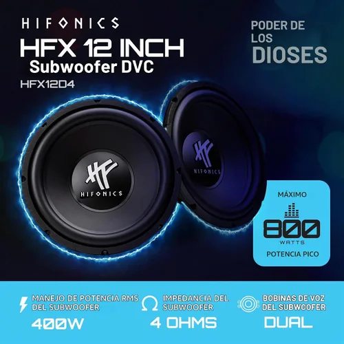 Vista 2 de Hifonics - Par de subwoofers de 12 pulgadas, 800 vatios máximo de 400 W