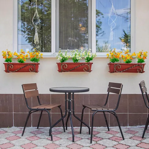 Vista 4 de LikSoor Margarita artificial, 8 paquetes de flores para mamás, plantas resistentes a los rayos UV, flores de seda falsas que no se decoloran