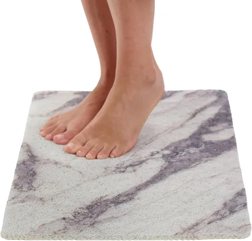 Vista 144 de Enkosi Alfombra de ducha antideslizante Loofah para suelos de ducha, bañera, baños, zonas húmedas, alfombrilla de baño acolchada con agujeros