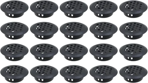 Vista 8 de Semetall Air Vents - Paquete de 20 rejillas de ventilación circulares de acero inoxidable de 0.748 in (0.75 pulgadas) para cocina, baño, gabinete