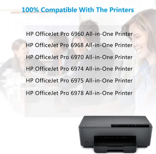 Vista 2 de Cartucho de tinta remanufacturado de alto rendimiento 902XL 906XL 906XL 906 XL Paquete combinado compatible con HP OfficeJet Pro 6960 6968 6970 6974