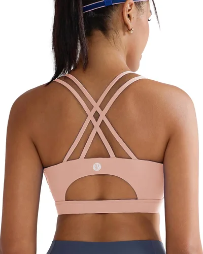 Vista 53 de Brasieres deportivos para mujer, con relleno, tipo camiseta sin mangas, sexis, con espalda cruzada, de alto impacto, largos, ideales para practicar