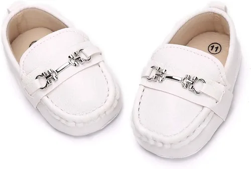 Vista 4 de Greceen Zapatos Oxford de piel sintética para niños y niñas, adecuados para gatear, vestido de boda, fiestas de cumpleaños y cualquier ocasión