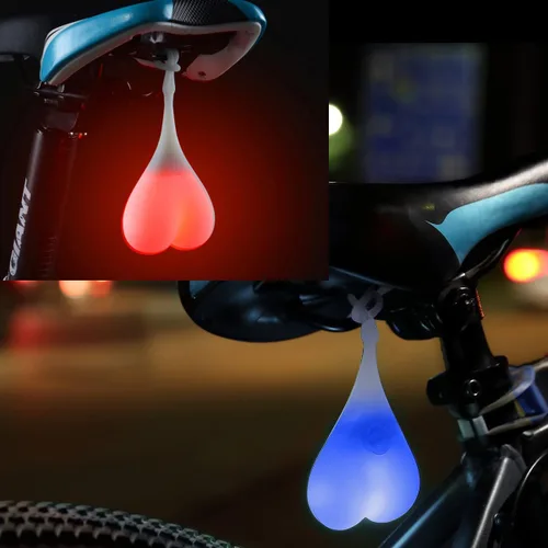 Vista 10 de 2 luces traseras para bicicleta, mini luces LED con correa, visibilidad de 180 grados, seguridad en todos los lados