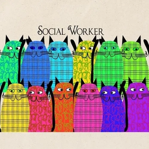 Vista 2 de CafePress Social Worker Cats Horizi - Bolsa de lona natural bolsa de compras