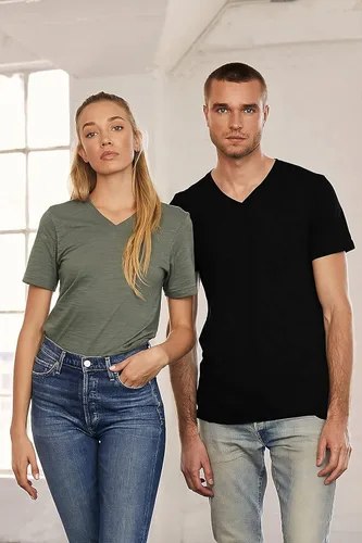 Vista 7 de Bella Canvas Camiseta unisex de manga corta con cuello en V Malva, Mauve