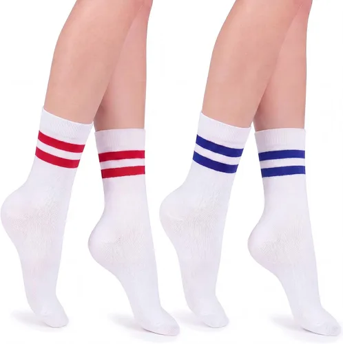 Vista 40 de Syhood Crew Stripe Socks Unisex Athletic Socks